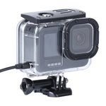 防震防塵外殼保護殼，帶充電孔及扣環基本安裝座及螺絲，適用於 GoPro HERO10 Black / HERO9 Black