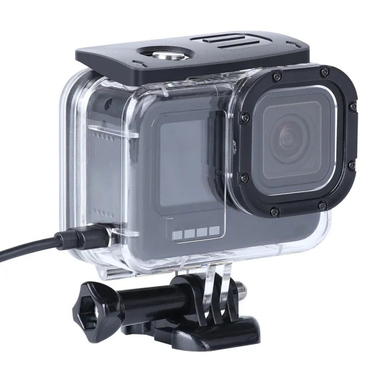防震防塵外殼保護殼，帶充電孔及扣環基本安裝座及螺絲，適用於 GoPro HERO10 Black / HERO9 Black