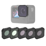 JSR KB 系列 MCUV+CPL+ND8+ND16+ND32 鏡頭濾鏡，適用於 GoPro HERO13 Black /12 Black /11 Black /10 Black /9 Black，5 合 1