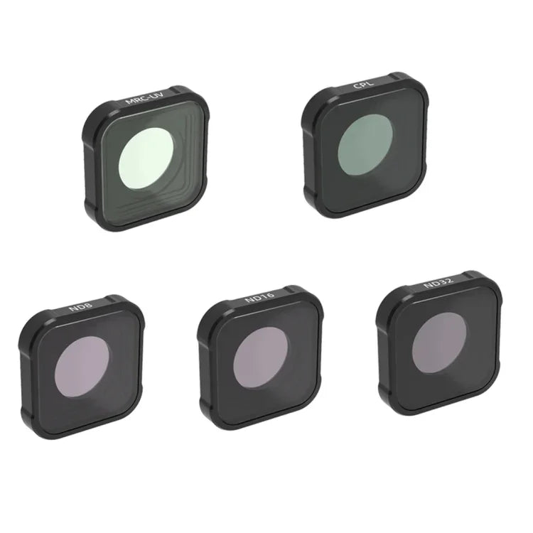 JSR KB 系列 MCUV+CPL+ND8+ND16+ND32 鏡頭濾鏡，適用於 GoPro HERO13 Black /12 Black /11 Black /10 Black /9 Black，5 合 1