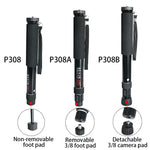 BEXIN P308 便攜旅行戶外單反相機鋁合金獨腳架支架, P308