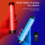 LUXCeO RGB 彩色攝影 LED 棒視頻燈 APP 控制 可調色溫 防水手持 LED 補光燈 含遙控器，P200 RGB