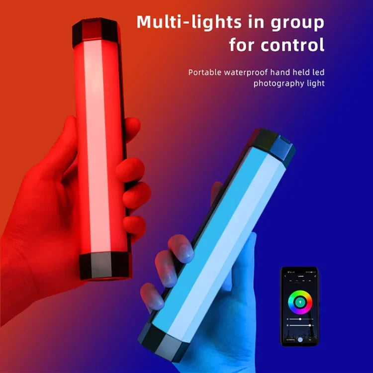 LUXCeO RGB 彩色攝影 LED 棒視頻燈 APP 控制 可調色溫 防水手持 LED 補光燈 含遙控器，P200 RGB