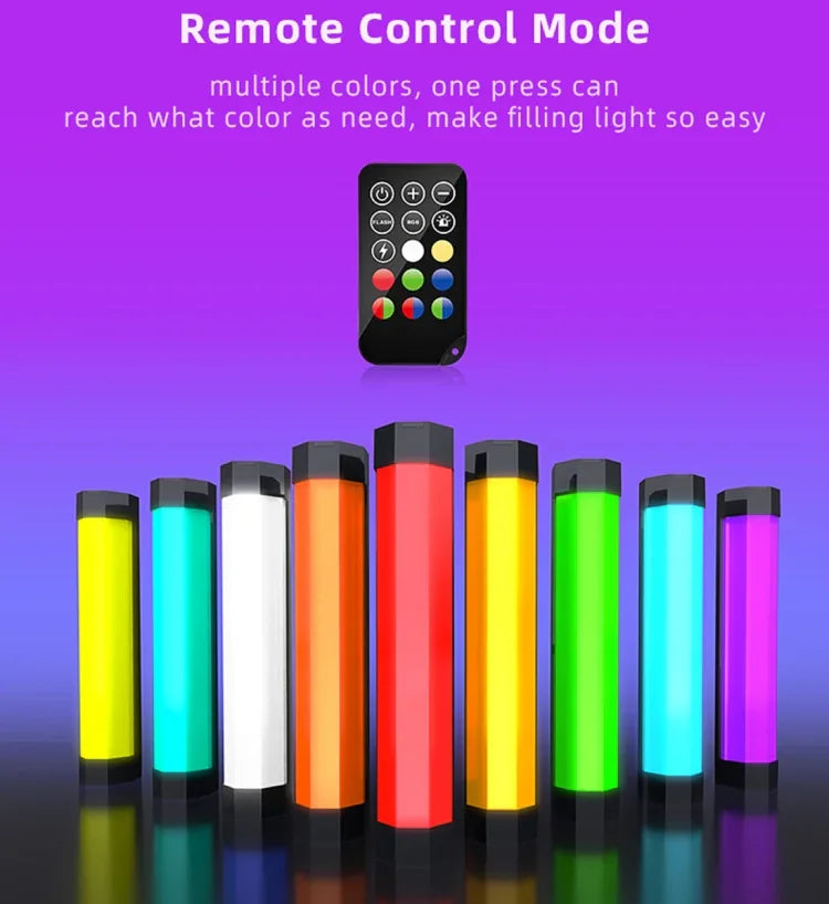 LUXCeO RGB 彩色攝影 LED 棒視頻燈 APP 控制 可調色溫 防水手持 LED 補光燈 含遙控器，P200 RGB