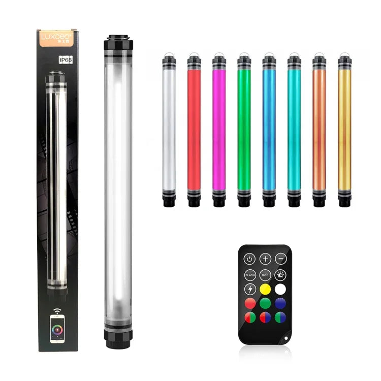 LUXCeO P7RGB Pro 彩色攝影 LED 棒視頻燈 APP 控制 可調色溫 防水手持 LED 補光燈 含遙控器，P7RGB Pro
