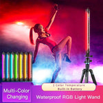 LUXCeO P7RGB Pro 彩色攝影 LED 棒視頻燈 APP 控制 可調色溫 防水手持 LED 補光燈 含遙控器，P7RGB Pro