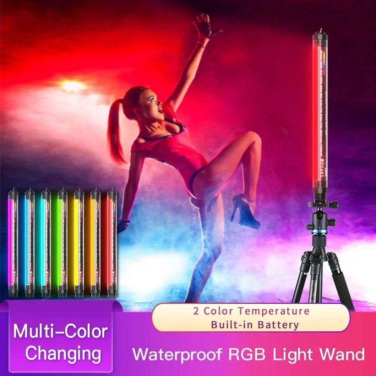 LUXCeO P7RGB Pro 彩色攝影 LED 棒視頻燈 APP 控制 可調色溫 防水手持 LED 補光燈 含遙控器，P7RGB Pro