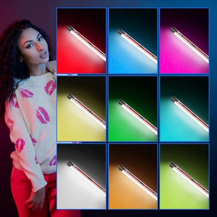 LUXCeO P7RGB Pro 彩色攝影 LED 棒視頻燈 APP 控制 可調色溫 防水手持 LED 補光燈 含遙控器，P7RGB Pro