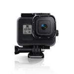 適用於 GoPro HERO8 Black 45米防水保護殼，附扣環基本支架與螺絲及（紫色、紅色、粉紅色）濾鏡、浮力握把、繩帶及防霧片，透明 HERO8 保護殼+濾鏡
