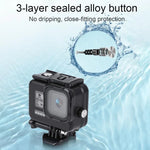 適用於 GoPro HERO8 Black 45米防水保護殼，含扣環基本支架與螺絲及（紫色、紅色、粉色）濾鏡、浮漂握把、背帶及防霧片，黑色 HERO8 保護殼+濾鏡