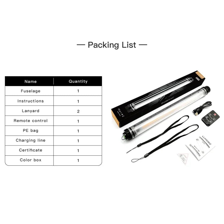 LUXCeO P7 雙色溫攝影 LED 棒視頻燈 防水手持 LED 補光燈 含遙控器，P7