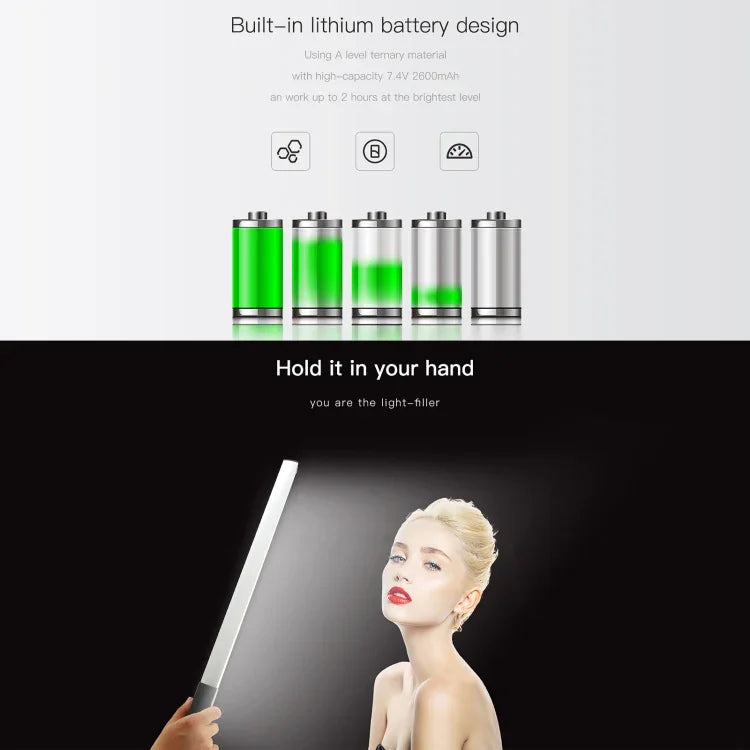 LUXCeO Q508S 雙色溫 1000LM 攝影 LED 棒視頻燈 手持 LED 補光燈 閃光燈，Q508S