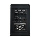 適用於 Sony NP-BX1 液晶顯示 USB 三槽充電器 附 USB 線，適用於 Sony NP-BX1（三槽）