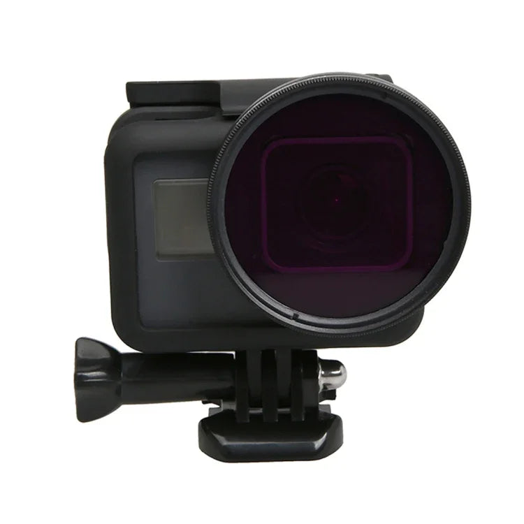適用於 GoPro HERO5 運動攝影機專業 52mm 鏡頭濾鏡組（CPL + UV + ND8 + ND2 + 星光 8 + 紅色 + 黃色 + FLD / 紫色）及防水保護殼轉接環，10 合 1