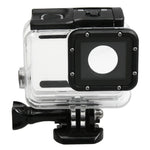 適用於 GoPro HERO5 30米防水 PC & ABS 保護殼，含觸控背蓋、扣環基本支架及長螺絲，背蓋尺寸：7 x 6 公分，保護殼