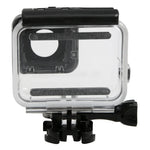 適用於 GoPro HERO5 30米防水 PC & ABS 保護殼，含觸控背蓋、扣環基本支架及長螺絲，背蓋尺寸：7 x 6 公分，保護殼