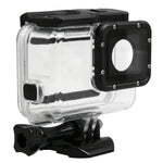 適用於 GoPro HERO5 30米防水 PC & ABS 保護殼，含觸控背蓋、扣環基本支架及長螺絲，背蓋尺寸：7 x 6 公分，保護殼