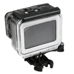 適用於 GoPro HERO5 30米防水 PC & ABS 保護殼，含觸控背蓋、扣環基本支架及長螺絲，背蓋尺寸：7 x 6 公分，保護殼