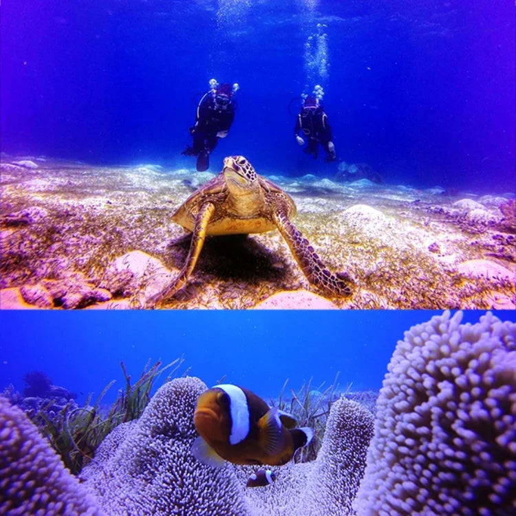 適用GoPro HERO5 30米防水PC與ABS保護殼+相機鏡頭紅色方形濾鏡，含扣環基本安裝座、長螺絲及防丟手繩，保護殼+濾鏡
