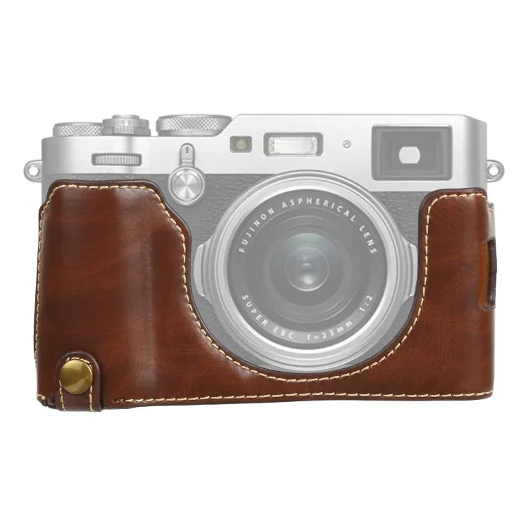 1/4 吋螺紋 PU 皮革相機半套底座 適用 FUJIFILM X100V，適用 FUJIFILM X100V