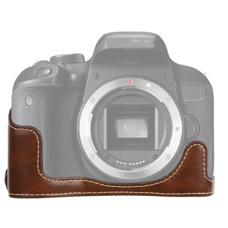 1/4 吋螺紋 PU 皮革相機半套底座，適用於 Canon EOS 77D / 800D，適用於 Canon EOS 77D，適用於 Canon EOS 77D