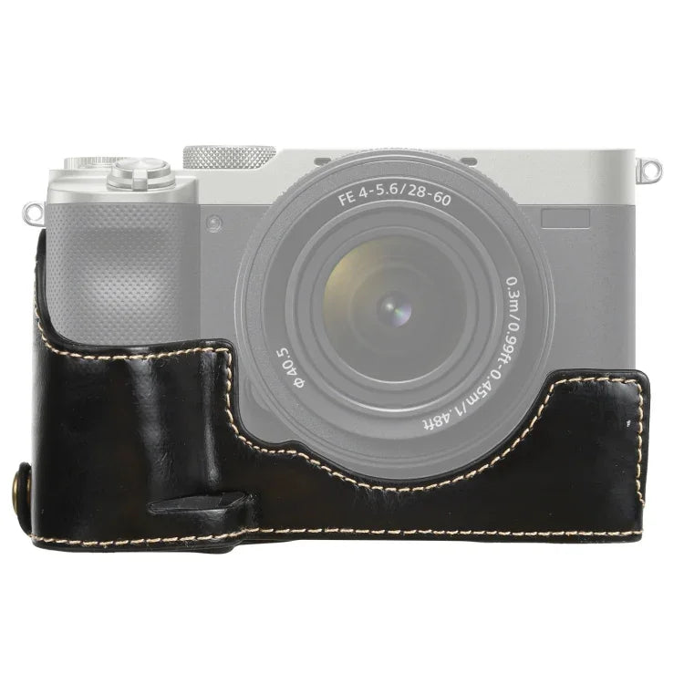 1/4 吋螺紋 PU 皮革相機半套底座 適用 Sony ILCE-7C/A7C，適用 Sony ILCE-7C/A7C
