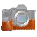 1/4 吋螺紋 PU 皮革相機半套底座 適用 Sony ILCE-7RM4 / A7RM4 / A7R IV，適用 Sony ILCE-7RM4