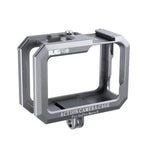 RUIGPRO 適用於 GoPro HERO10 Black / HERO9 Black 金屬邊框保護架，附雙冷靴底座，銀灰色