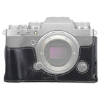 1/4 吋螺紋荔枝紋 PU 皮革相機半套底座，適用於 FUJIFILM X-T4 荔枝紋