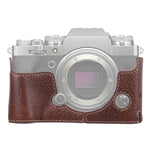 1/4 吋螺紋荔枝紋 PU 皮革相機半套底座，適用於 FUJIFILM X-T4 荔枝紋