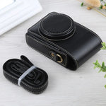 直立翻轉全身相機 PU 皮革保護套附背帶，適用於 Ricoh GR III / GRII、Sony ZV-1 / DSC-RX100M7 / RX100M6 / RX100M5 / RX100M2，適用於 Ricoh GR III