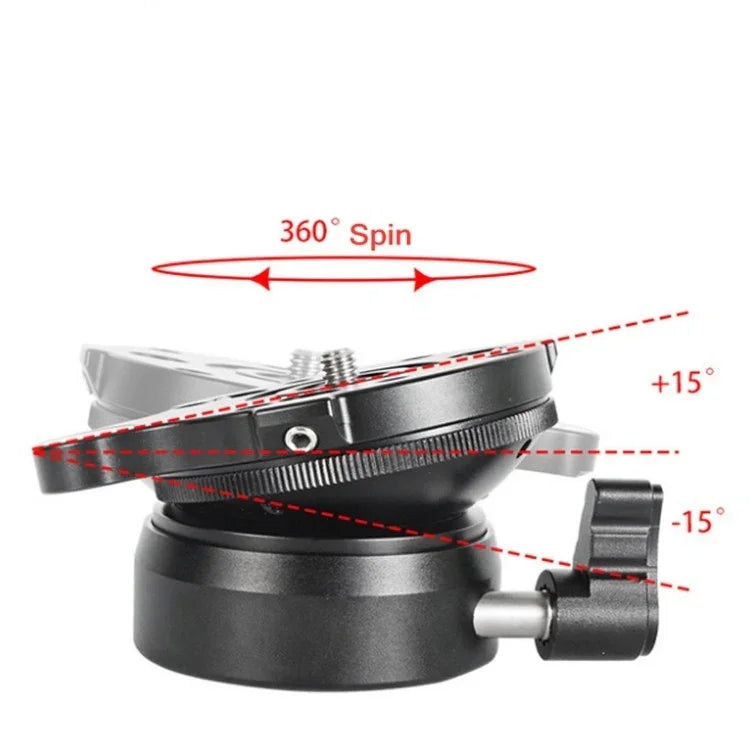 BEXIN DY-60N 3/8 吋螺紋圓頂專業三腳架水平儀 360 度全景雲台底座附氣泡水平儀及 3/8 吋螺絲轉接器, DY-60N 3/8 吋
