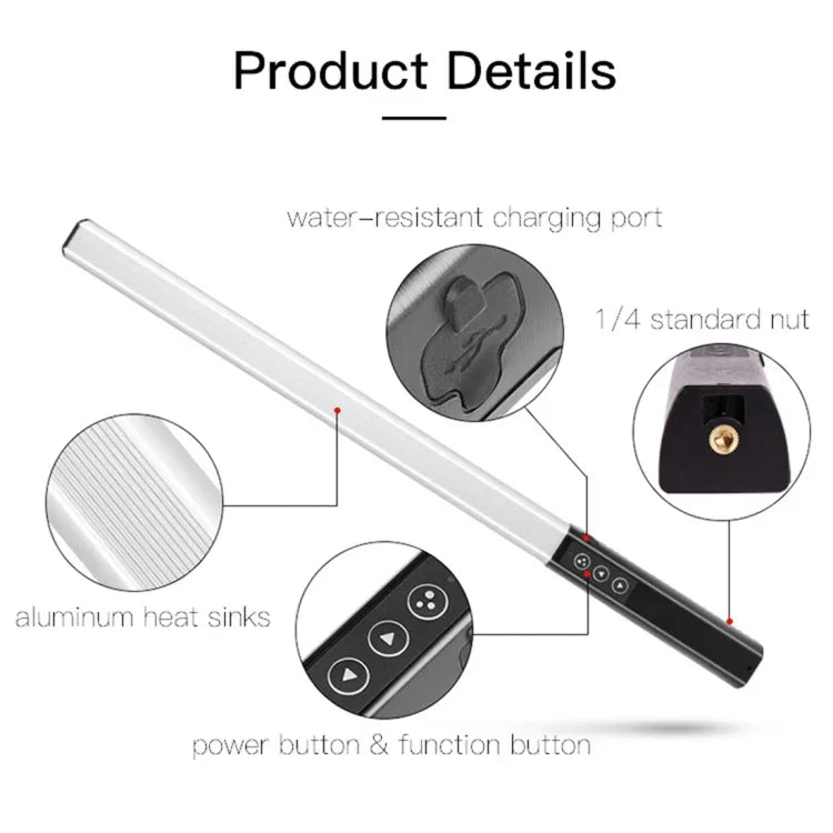 LUXCeO Q508A 八色照片 LED 棒燈 防水手持 LED 補光燈 附遙控器, Q508A