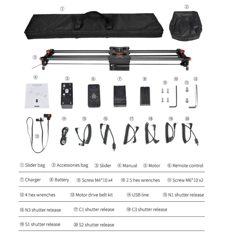 YELANGU L80TC 80公分電動滑軌 附 2.4GHz 遙控器 適用單眼相機 / 攝影機, L80TC 80公分