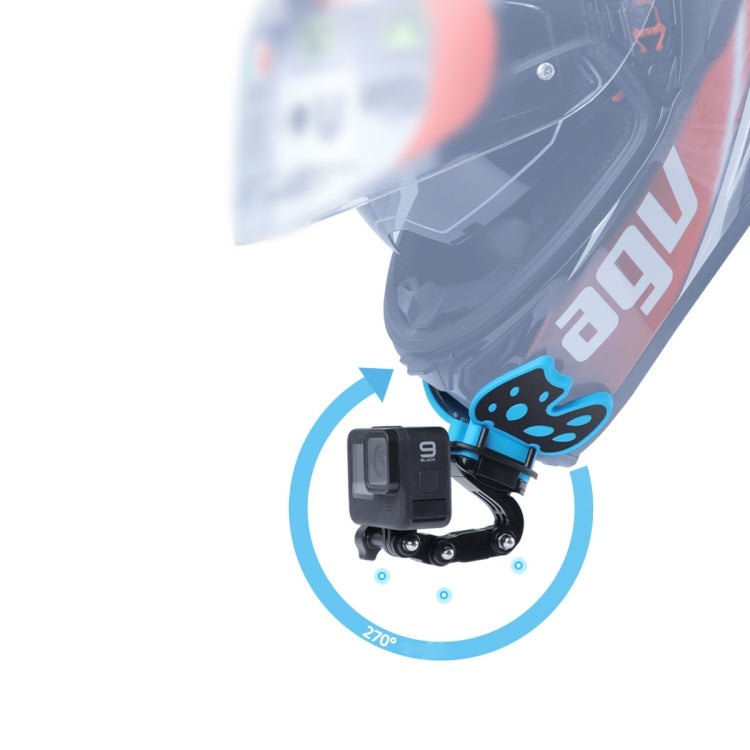蝴蝶頭盔安裝轉接器，附三向旋轉臂、J 鉤扣環及長螺絲，適用於 GoPro、Insta360、DJI 及其他運動相機，蝴蝶頭盔安裝含旋轉臂及 J 鉤扣環