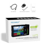 FEELWORLD LUT5 5.5 吋超高亮度 3000nit 觸控螢幕 DSLR 攝影機外接監視器，LUT5