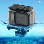 45米防水外殼保護套 + 觸控螢幕背蓋，適用於GoPro NEW HERO /HERO6 /5，附扣環基本固定座及螺絲，無需拆鏡頭，觸控螢幕（透明）