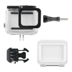 45米防水外殼保護套 + 觸控螢幕背蓋，適用於GoPro NEW HERO /HERO6 /5，附扣環基本固定座及螺絲，無需拆鏡頭，觸控螢幕（透明）