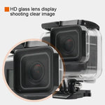 45米防水外殼保護套 + 觸控螢幕背蓋，適用於GoPro NEW HERO /HERO6 /5，附扣環基本固定座及螺絲，無需拆鏡頭，觸控螢幕（透明）