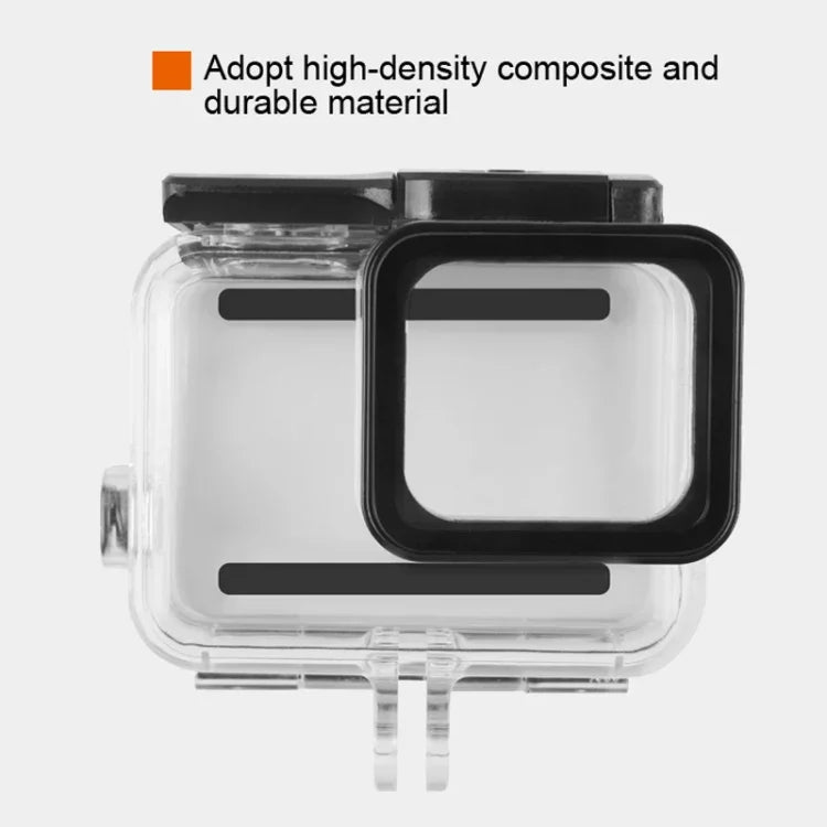 45米防水外殼保護套 + 觸控螢幕背蓋，適用於GoPro NEW HERO /HERO6 /5，附扣環基本固定座及螺絲，無需拆鏡頭，觸控螢幕（透明）