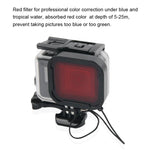 45米防水外殼保護套 + 觸控螢幕背蓋，適用於GoPro NEW HERO /HERO6 /5，附扣環基本固定座及螺絲及（紫色、紅色、粉色）濾鏡，無需拆鏡頭，觸控螢幕 + 濾鏡（透明）