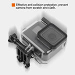 45米防水外殼保護套 + 觸控螢幕背蓋，適用於GoPro NEW HERO /HERO6 /5，附扣環基本固定座及螺絲及（紫色、紅色、粉色）濾鏡，無需拆鏡頭，觸控螢幕 + 濾鏡（透明）