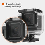 45米防水外殼保護套 + 觸控螢幕背蓋，適用於GoPro NEW HERO /HERO6 /5，附扣環基本固定座及螺絲及（紫色、紅色、粉色）濾鏡，無需拆鏡頭，觸控螢幕 + 濾鏡（透明）