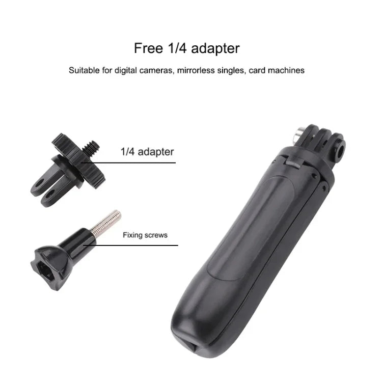 多功能可折疊三腳架支架自拍單腳架，適用於GoPro、Insta360、DJI及其他運動相機，長度：12-23公分，長度：12-23公分（紅色），長度：12-23公分（藍色）