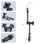 11 inch Adjustable Friction Articulating Magic Arm + Large Claws Clips with Phone Clamp, 11 inch Magic Arm + Claws Clips with Phone Clamp