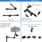 11 inch Adjustable Friction Articulating Magic Arm + Large Claws Clips with Phone Clamp, 11 inch Magic Arm + Claws Clips with Phone Clamp