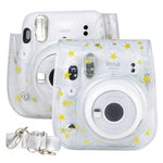 Stars 水晶 PVC 硬殼相機包附肩帶 適用 FUJIFILM Instax Mini 11，透明