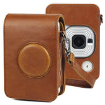 FUJIFILM instax mini Liplay 復古全身相機 PU 皮革包附背帶，適用於 FUJIFILM instax mini Liplay