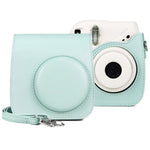 FUJIFILM instax mini 7+ 復古全身 PU 皮革相機包附背帶，適用於 FUJIFILM instax mini 7+
