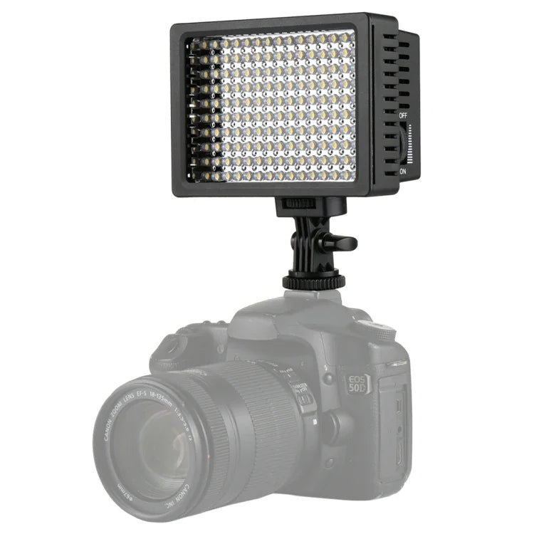 HD-160 白光 LED 攝影燈，適用於 Canon、Nikon DSLR 相機，附 3 片濾光片，HD-160